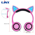 Fashionable Colorful Cat Ear Headphones with Blinking Lights